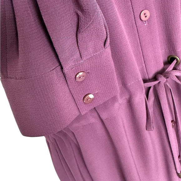 Eileen Fisher Drawstring Button Down Shirtdress - M - Picture 5 of 9